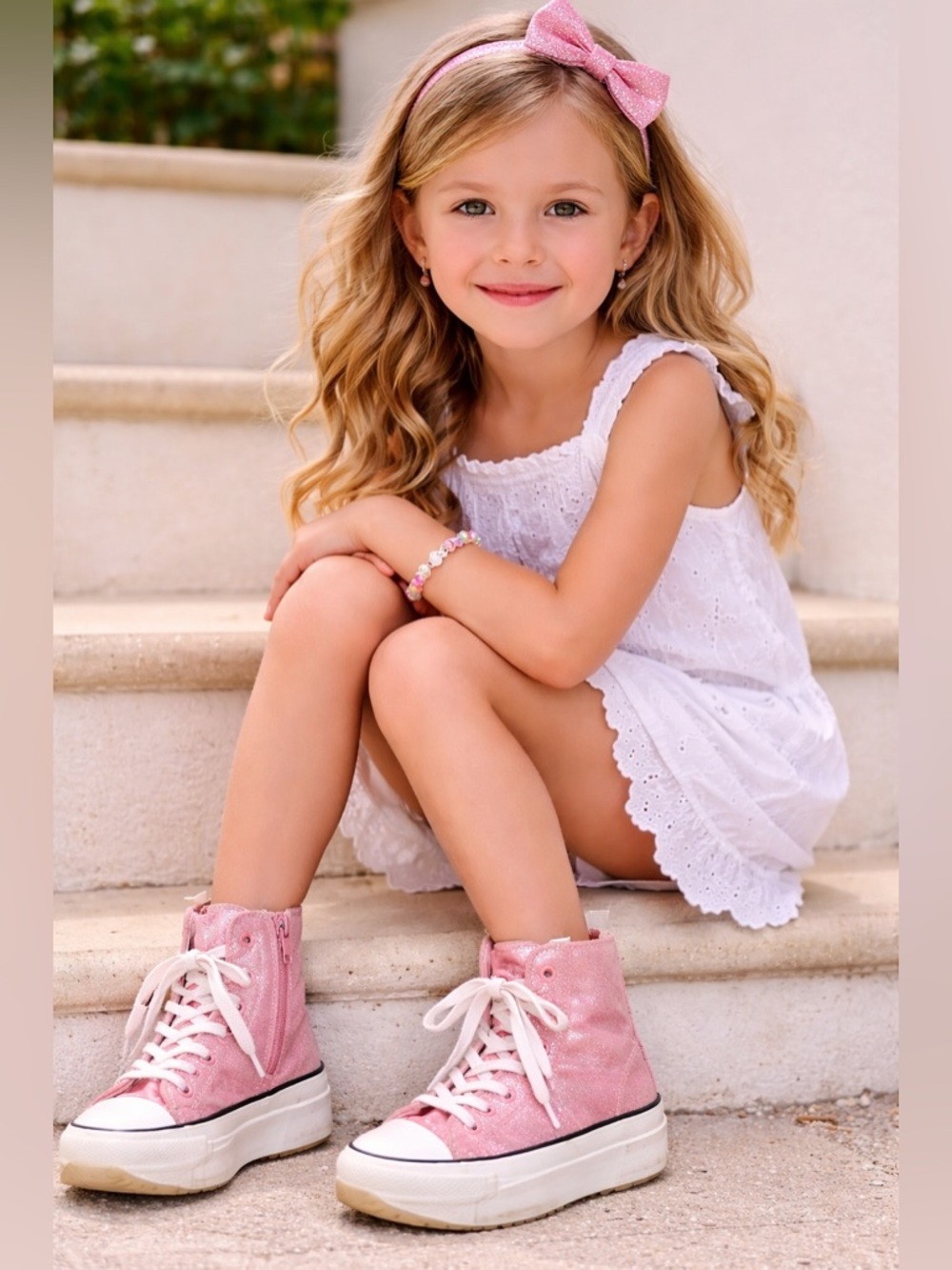 Pink High-Top girls Sneakers/size 2